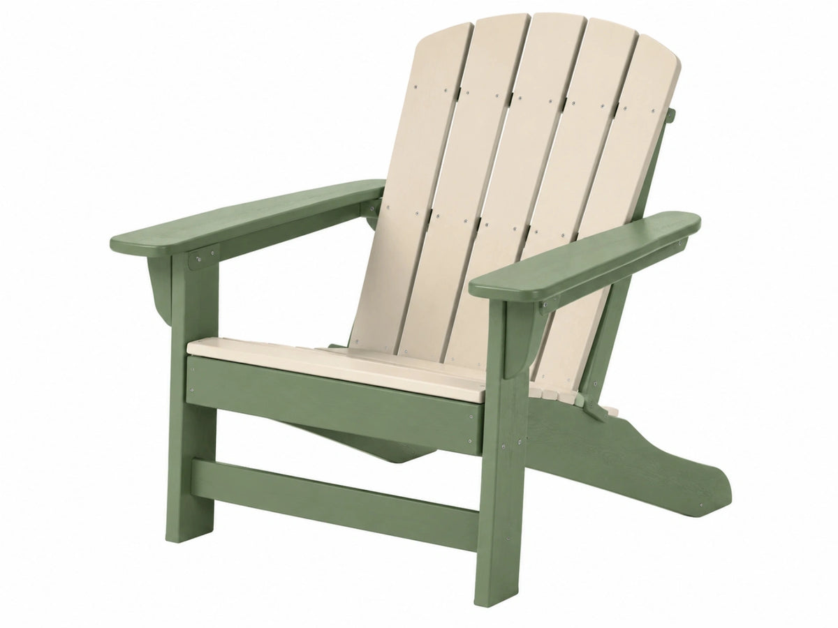 Houten Adirondack tuinstoel 80 x 88 x 98 cm groen/beige - loungestoel met armleuningen