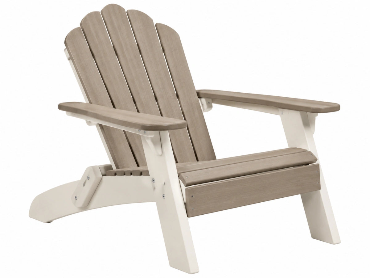 Adirondack tuinstoel 82 x 78 x 98 cm kunststof taupe gebroken wit - verstelbare rugleuning