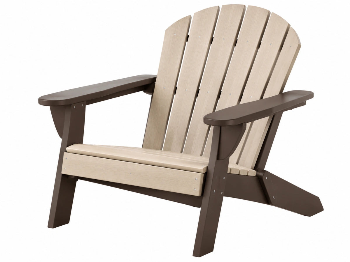 Adirondack tuinstoel 83 x 80 x 98 cm kunststof beige bruin - hoge rugleuning