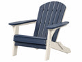 Adirondack tuinstoel 83 x 76 x 98 cm kunststof blauw/wit met hoge rugleuning