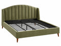 Bedframe 160 x 200 cm groen fluweel met metalen lattenbodem retro