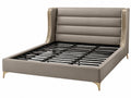 Gestoffeerd bedframe 160 x 200 cm taupe kunstleer modern met lattenbodem