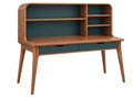 Bureau 120 x 60 x 150 cm - hout walnootgroen met opbergvakken en laden