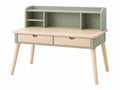 Kinderbureau 120 x 60 x 110 cm hout groen/naturel met 2 laden en opbergrek
