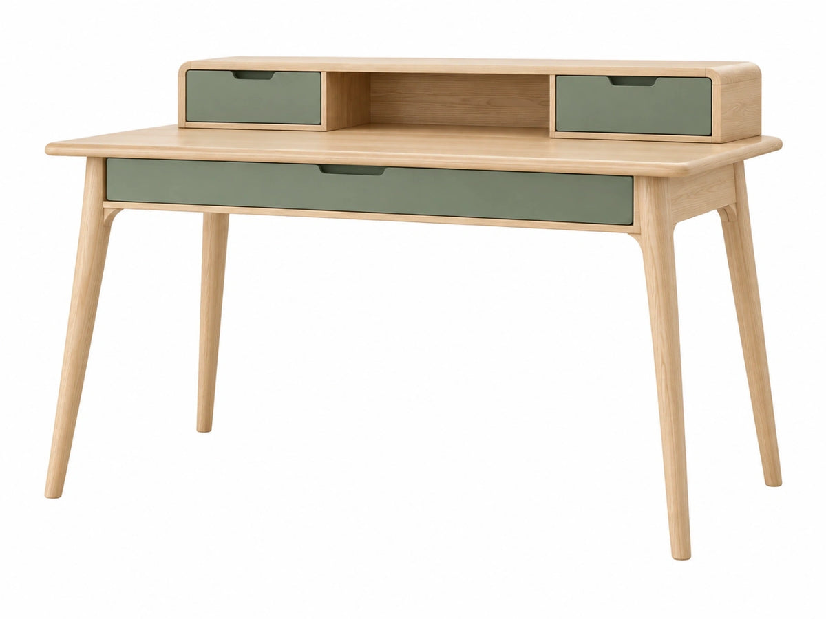 Bureau 120 x 60 x 90 cm hout groen - Scandinavisch met laden